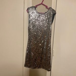 Silver sequin dress